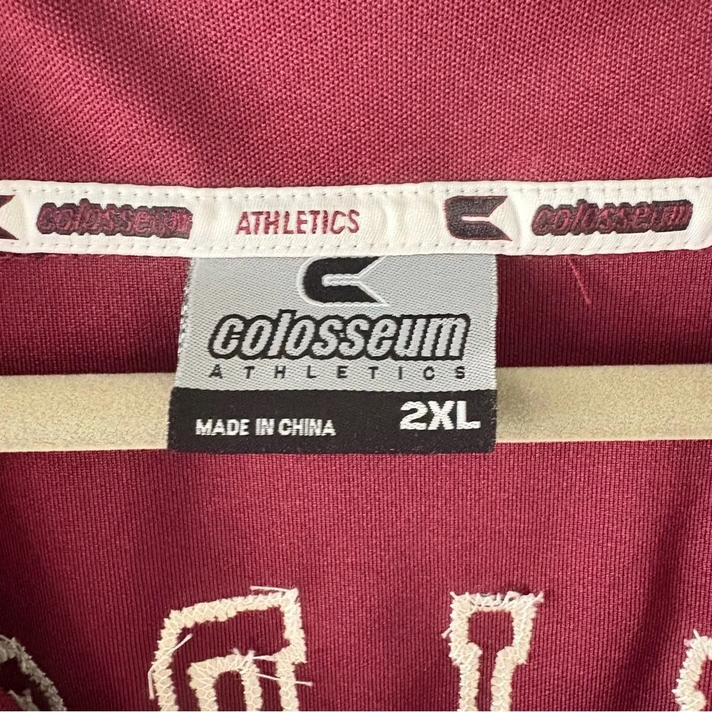 Colosseum Collegiate MSU Bulldogs Maroon Baseball Jersey 2XL Raglan Sleeves - Picture 5 of 12